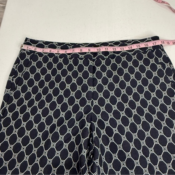 Talbots Signature Ankle Pants Geometric Print Navy/White Career Women’s Size 12 - Picture 8 of 13
